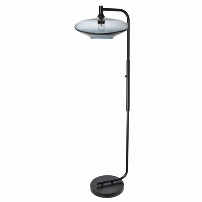 952 Floor Lamp-Glass-Bicycle Glass Co-Lunar-Steel Blue-Brushed Nickel-Bicycle Glass Co