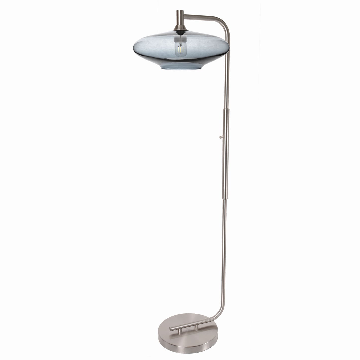 952 Floor Lamp-Glass-Bicycle Glass Co-Lunar-Steel Blue-Brushed Nickel-Bicycle Glass Co
