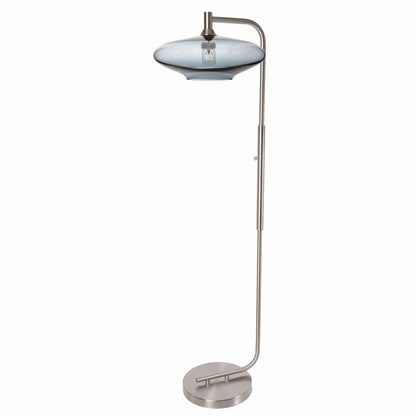 952 Floor Lamp-Glass-Bicycle Glass Co-Lunar-Steel Blue-Brushed Nickel-Bicycle Glass Co