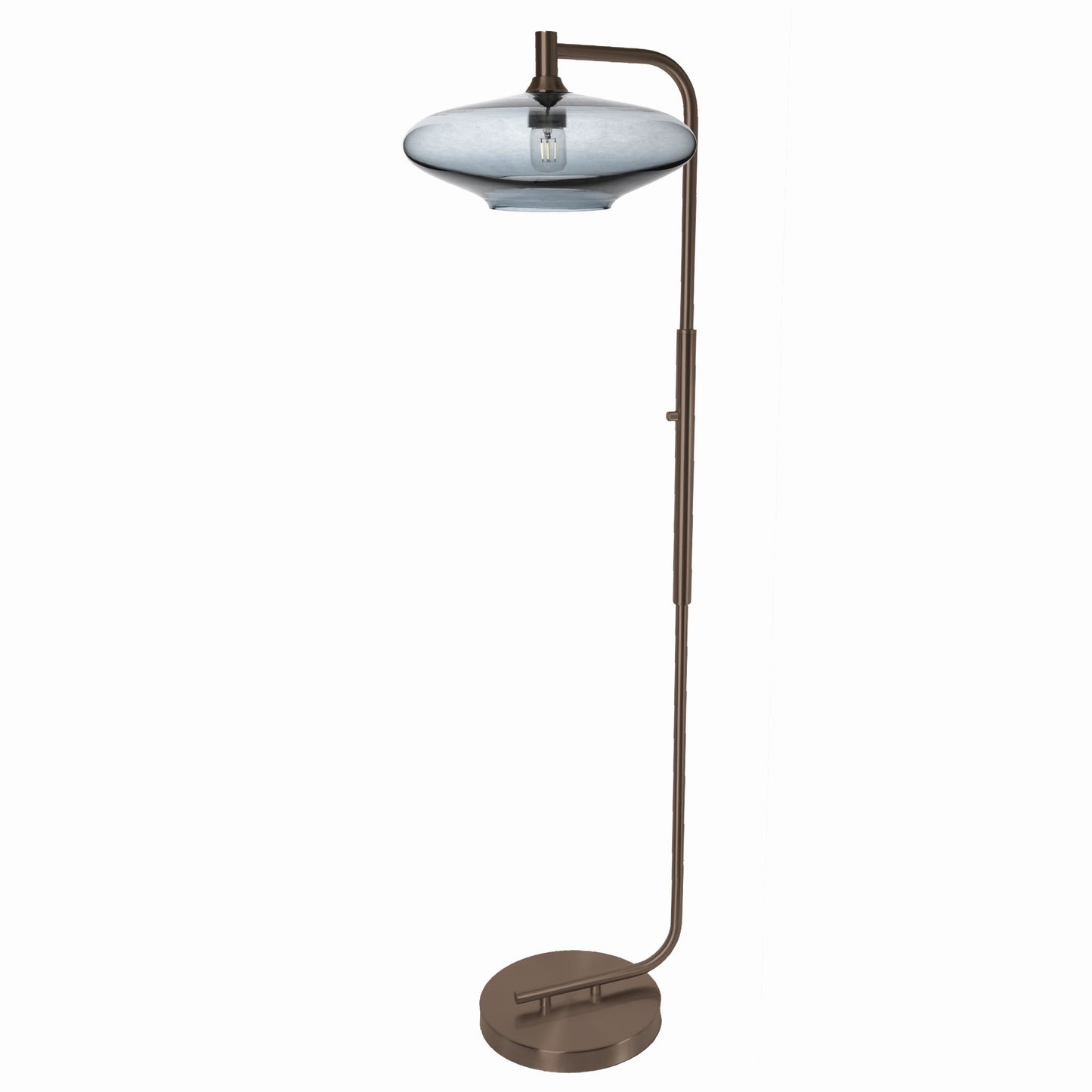 952 Floor Lamp-Glass-Bicycle Glass Co-Lunar-Steel Blue-Brushed Nickel-Bicycle Glass Co