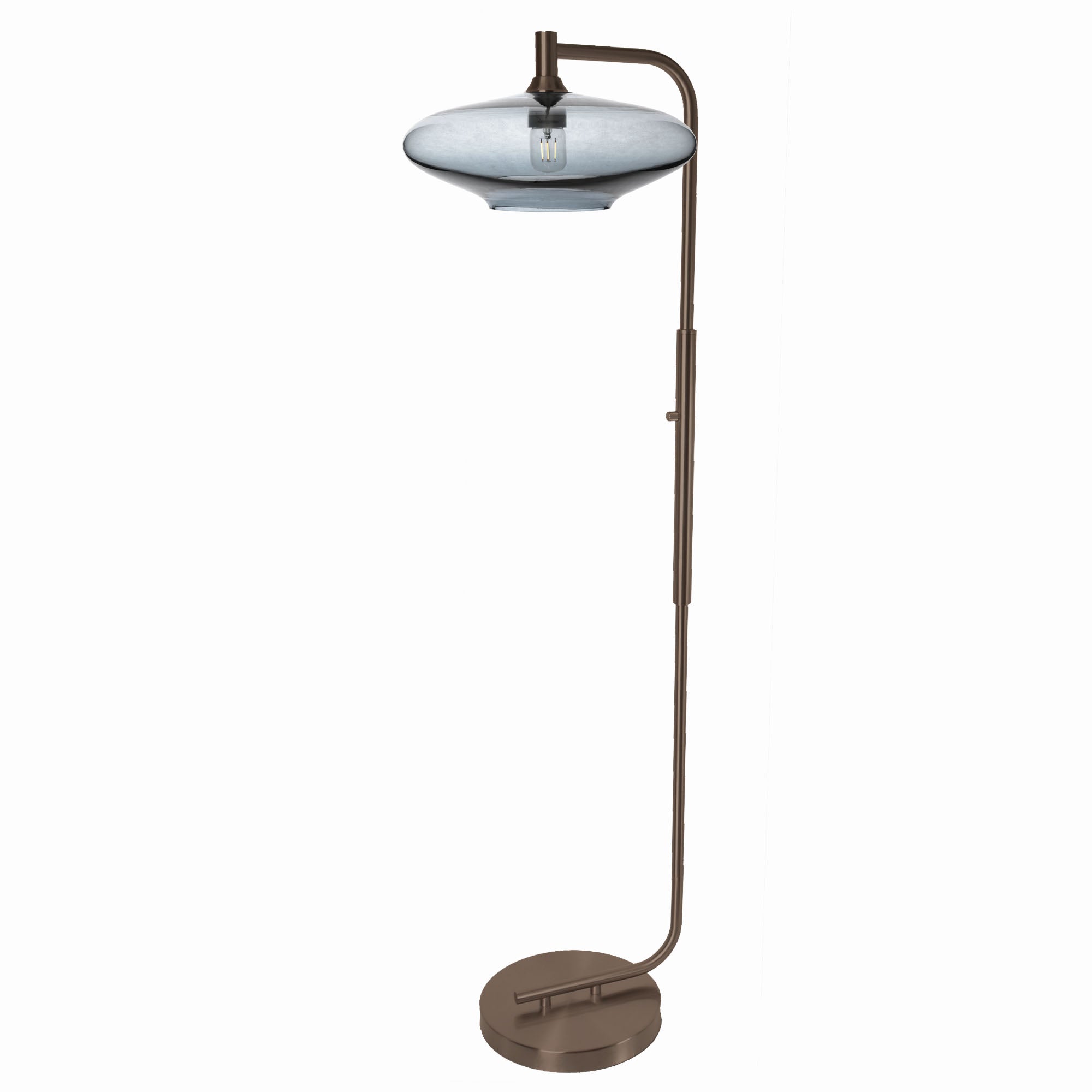 952 Floor Lamp-Glass-Bicycle Glass Co-Lunar-Steel Blue-Brushed Nickel-Bicycle Glass Co