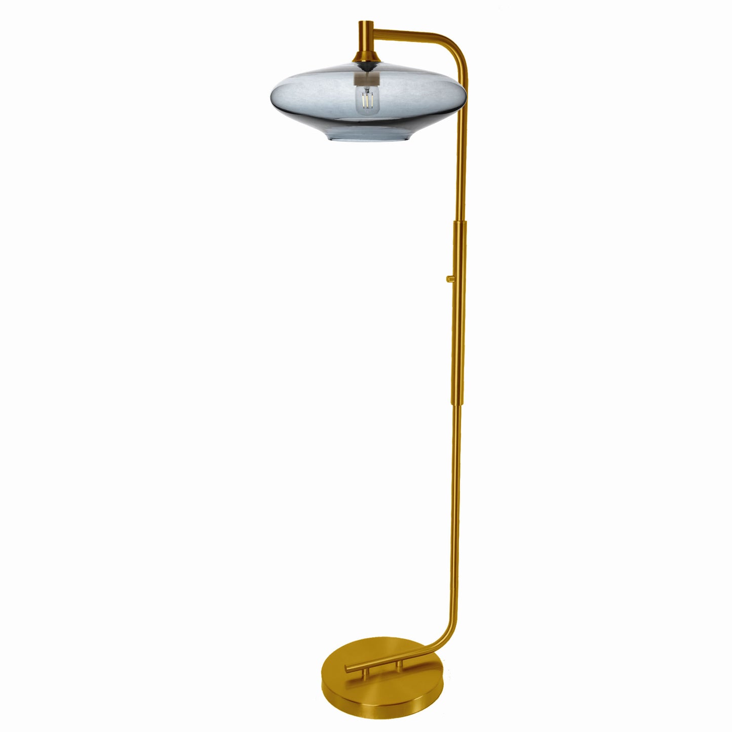 952 Floor Lamp-Glass-Bicycle Glass Co-Lunar-Steel Blue-Brushed Nickel-Bicycle Glass Co