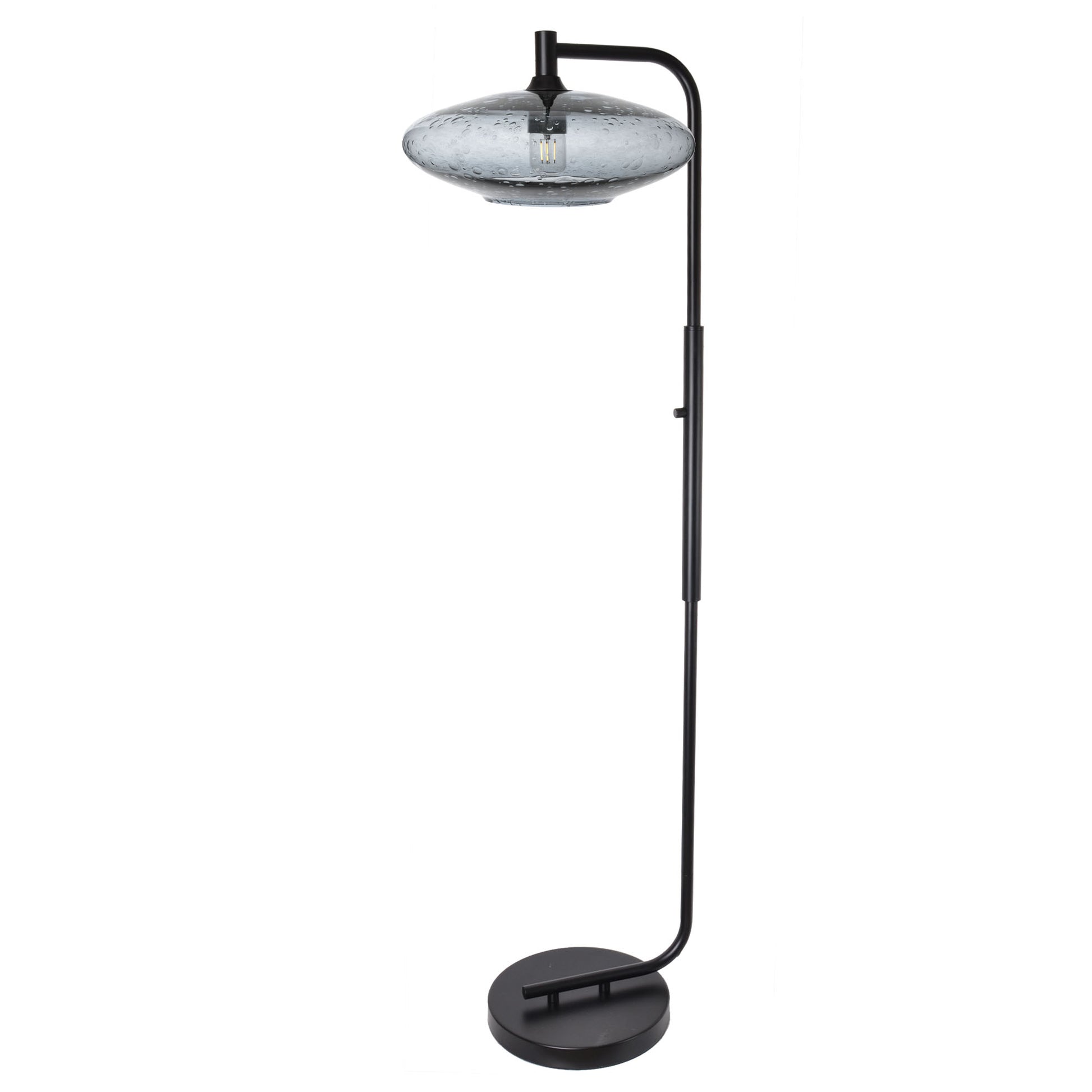 952 Floor Lamp-Glass-Bicycle Glass Co-Lunar-Steel Blue-Brushed Nickel-Bicycle Glass Co