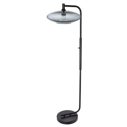 952 Floor Lamp-Glass-Bicycle Glass Co-Lunar-Steel Blue-Brushed Nickel-Bicycle Glass Co