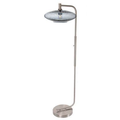 952 Floor Lamp-Glass-Bicycle Glass Co-Lunar-Steel Blue-Brushed Nickel-Bicycle Glass Co