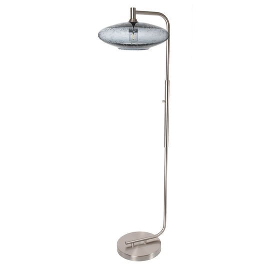 952 Floor Lamp-Glass-Bicycle Glass Co-Lunar-Steel Blue-Brushed Nickel-Bicycle Glass Co