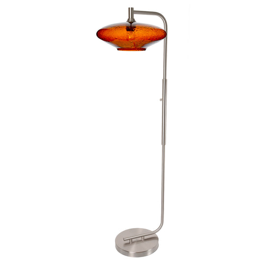 952 Floor Lamp-Glass-Bicycle Glass Co-Lunar-Steel Blue-Brushed Nickel-Bicycle Glass Co