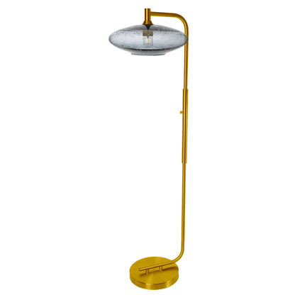 952 Floor Lamp-Glass-Bicycle Glass Co-Lunar-Steel Blue-Brushed Nickel-Bicycle Glass Co
