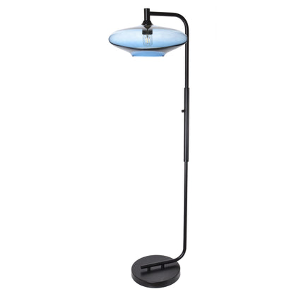 952 Floor Lamp-Glass-Bicycle Glass Co-Lunar-Steel Blue-Brushed Nickel-Bicycle Glass Co