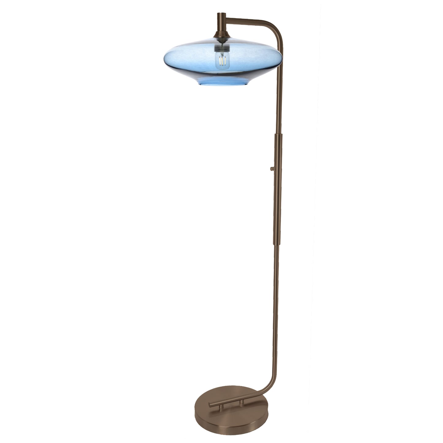 952 Floor Lamp-Glass-Bicycle Glass Co-Lunar-Steel Blue-Brushed Nickel-Bicycle Glass Co