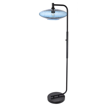952 Floor Lamp-Glass-Bicycle Glass Co-Lunar-Steel Blue-Brushed Nickel-Bicycle Glass Co