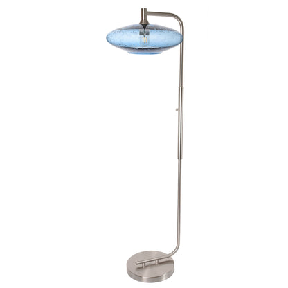 952 Floor Lamp-Glass-Bicycle Glass Co-Lunar-Steel Blue-Brushed Nickel-Bicycle Glass Co