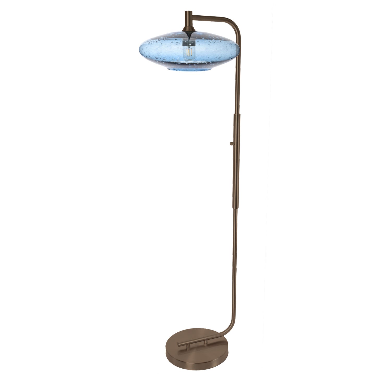 952 Floor Lamp-Glass-Bicycle Glass Co-Lunar-Steel Blue-Brushed Nickel-Bicycle Glass Co