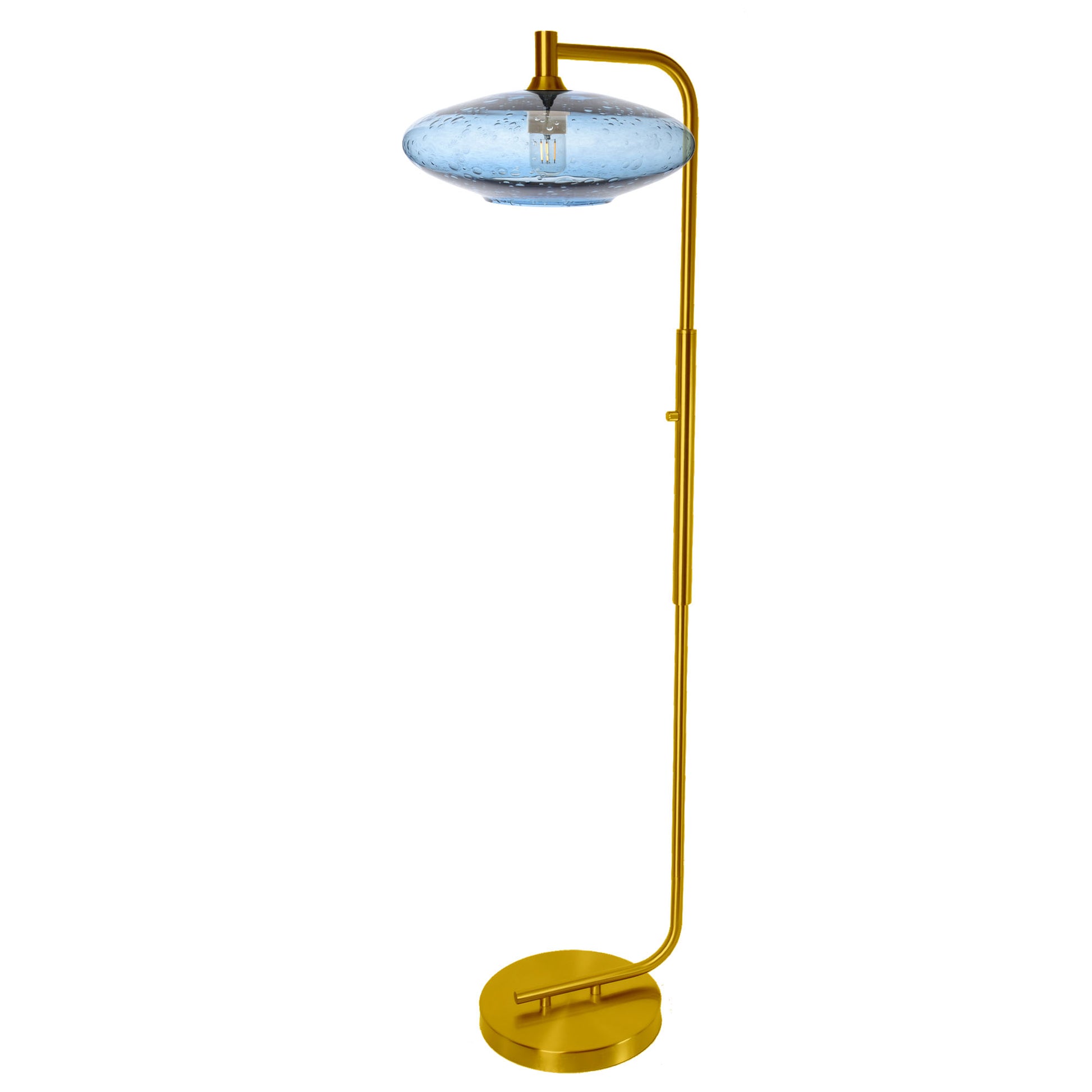 952 Floor Lamp-Glass-Bicycle Glass Co-Lunar-Steel Blue-Brushed Nickel-Bicycle Glass Co