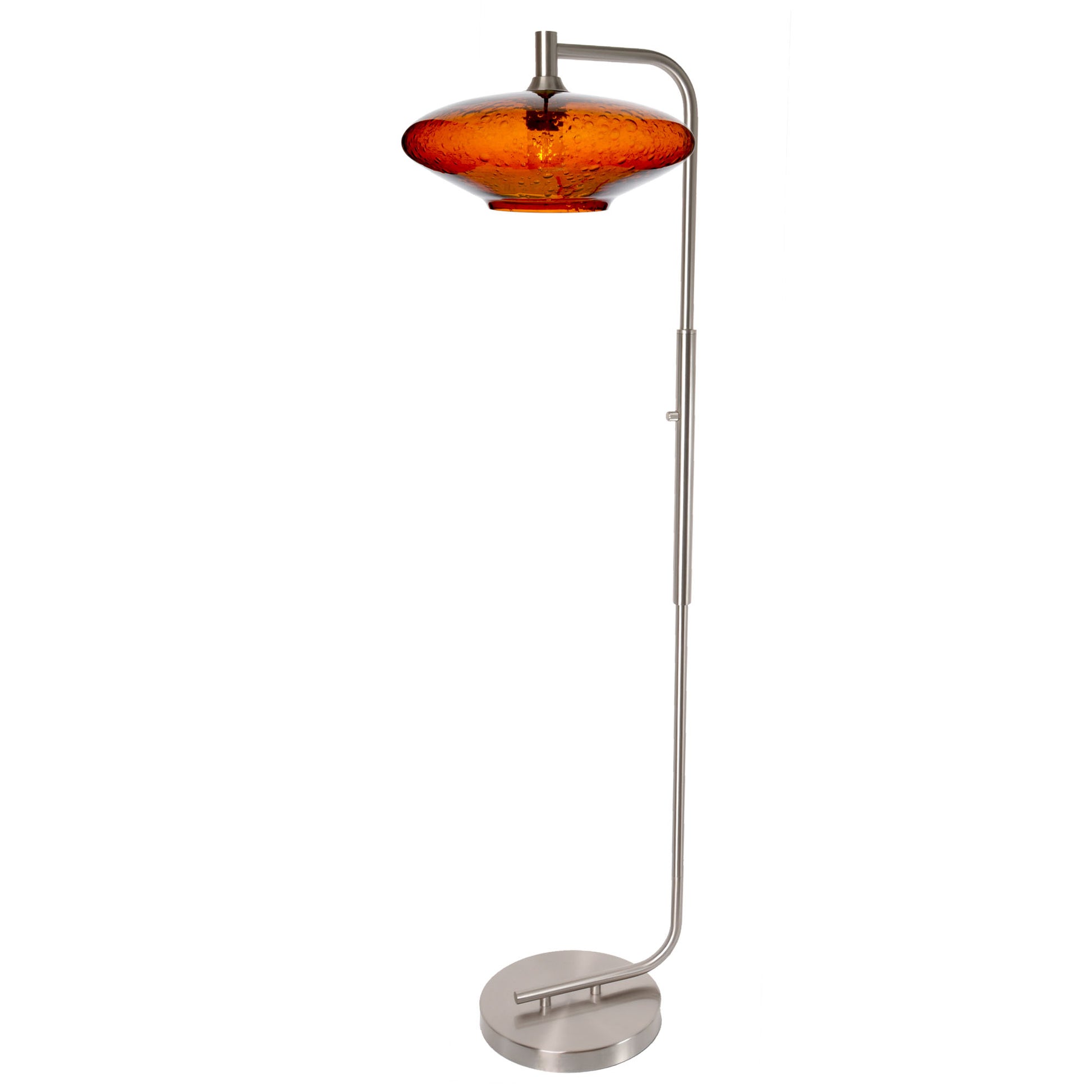 952 Floor Lamp-Glass-Bicycle Glass Co-Lunar-Steel Blue-Brushed Nickel-Bicycle Glass Co