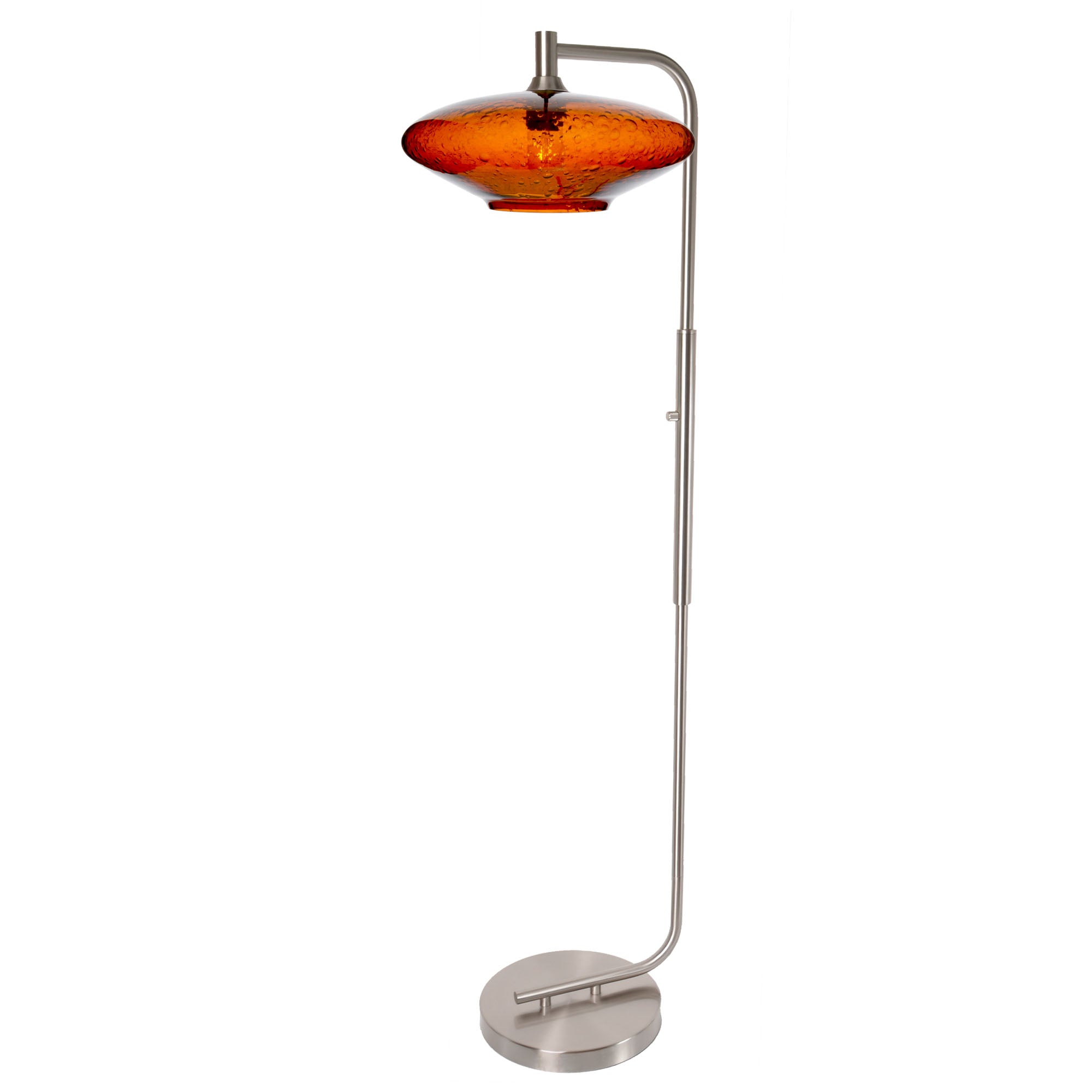 952 Floor Lamp-Glass-Bicycle Glass Co-Lunar-Steel Blue-Brushed Nickel-Bicycle Glass Co