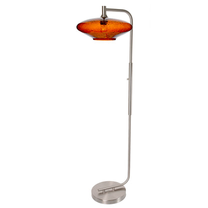 952 Floor Lamp-Glass-Bicycle Glass Co-Lunar-Steel Blue-Brushed Nickel-Bicycle Glass Co
