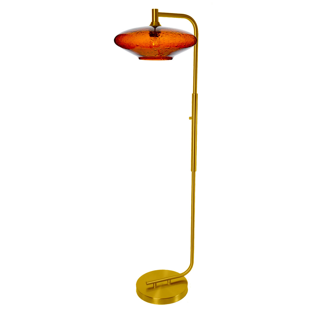 952 Floor Lamp-Glass-Bicycle Glass Co-Lunar-Steel Blue-Brushed Nickel-Bicycle Glass Co