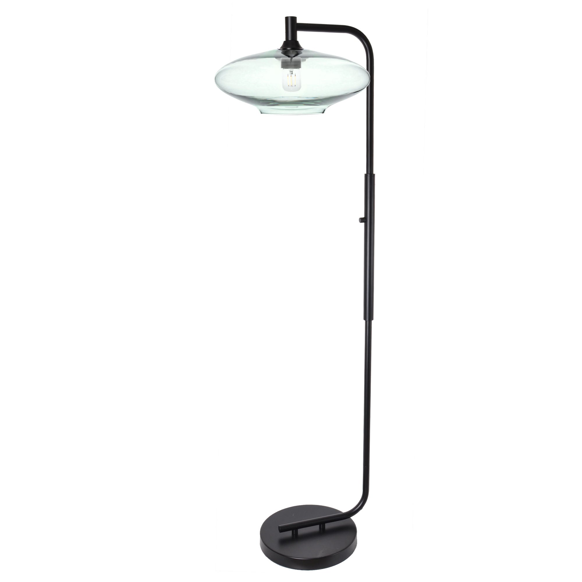952 Floor Lamp-Glass-Bicycle Glass Co-Lunar-Steel Blue-Brushed Nickel-Bicycle Glass Co
