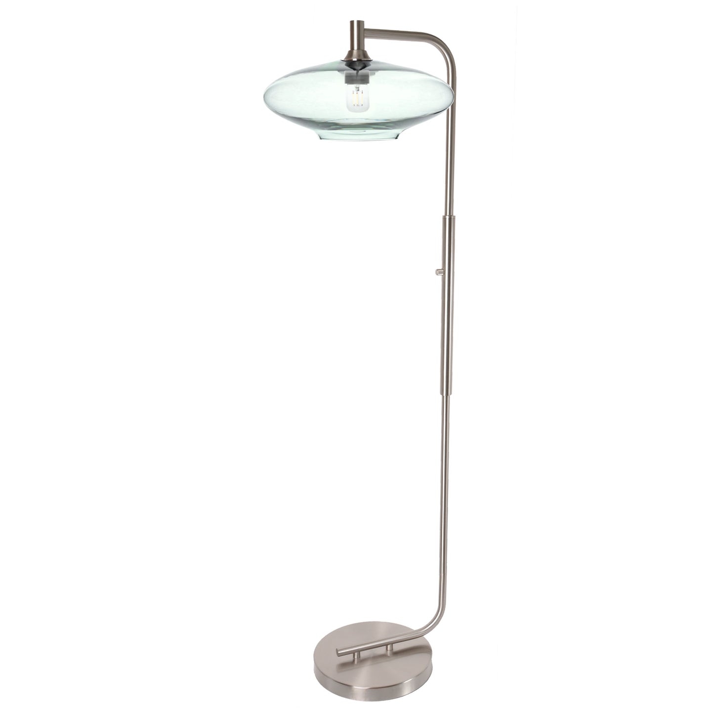 952 Floor Lamp-Glass-Bicycle Glass Co-Lunar-Steel Blue-Brushed Nickel-Bicycle Glass Co