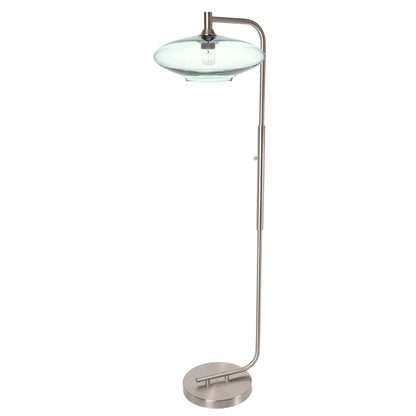 952 Floor Lamp-Glass-Bicycle Glass Co-Lunar-Steel Blue-Brushed Nickel-Bicycle Glass Co