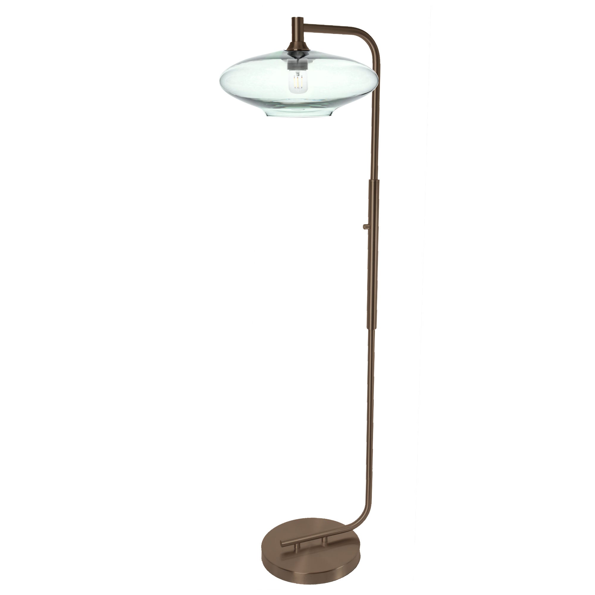 952 Floor Lamp-Glass-Bicycle Glass Co-Lunar-Steel Blue-Brushed Nickel-Bicycle Glass Co