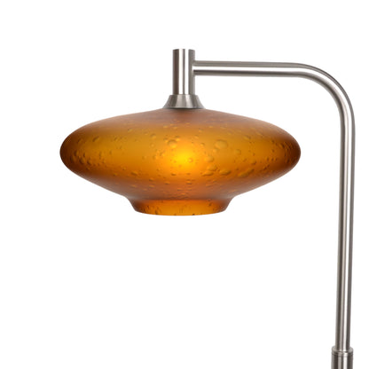 952 Floor Lamp-Glass-Bicycle Glass Co-Celestial-Golden Amber-Brushed Nickel-Bicycle Glass Co