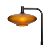 952 Floor Lamp-Glass-Bicycle Glass Co-Celestial-Golden Amber-Matte Black-Bicycle Glass Co