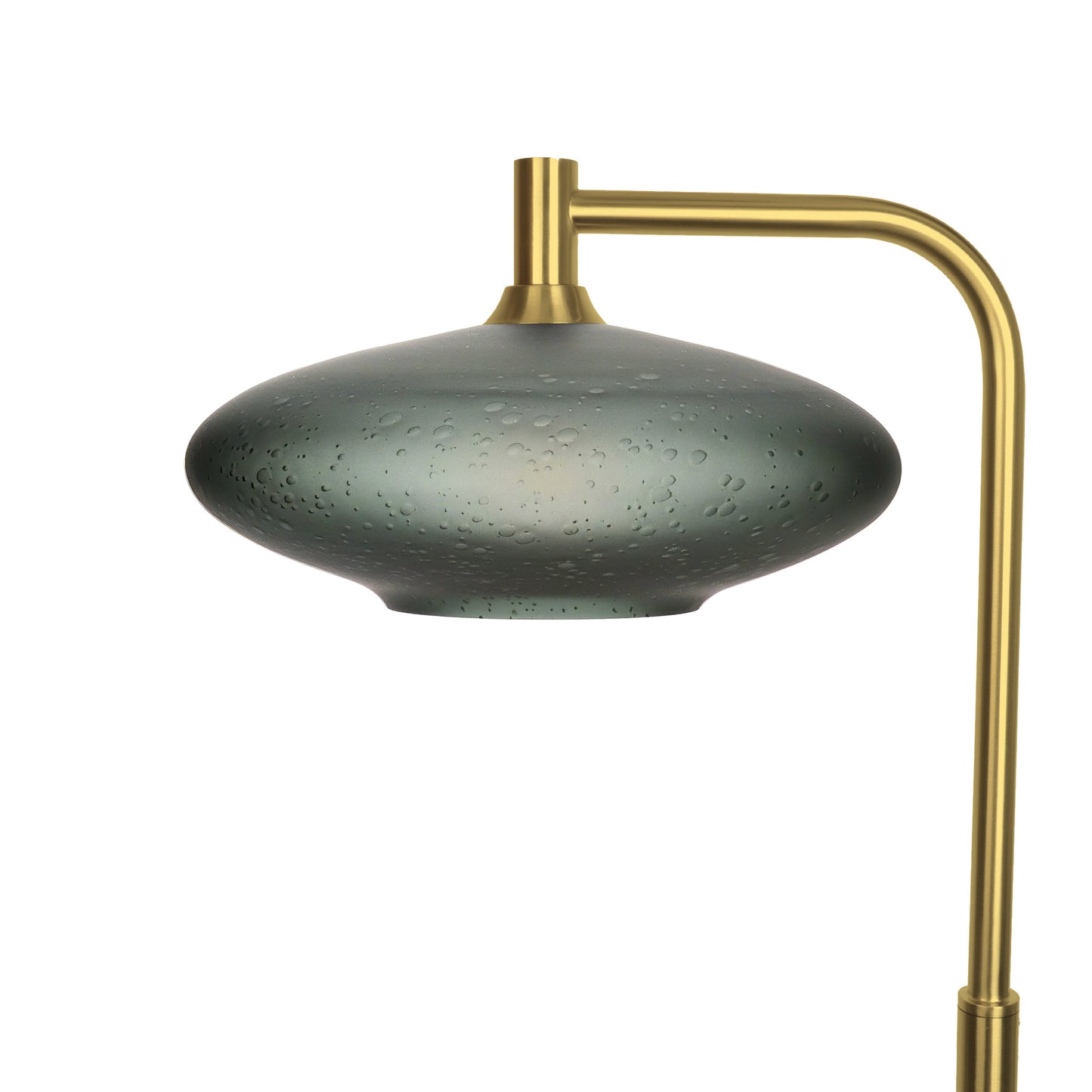 952 Floor Lamp-Glass-Bicycle Glass Co-Celestial-Slate Gray-Polished Brass-Bicycle Glass Co