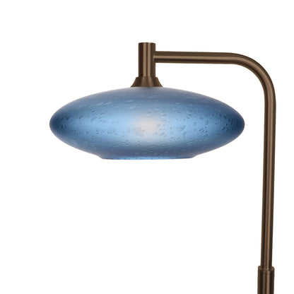 952 Floor Lamp-Glass-Bicycle Glass Co-Celestial-Steel Blue-Antique Bronze-Bicycle Glass Co