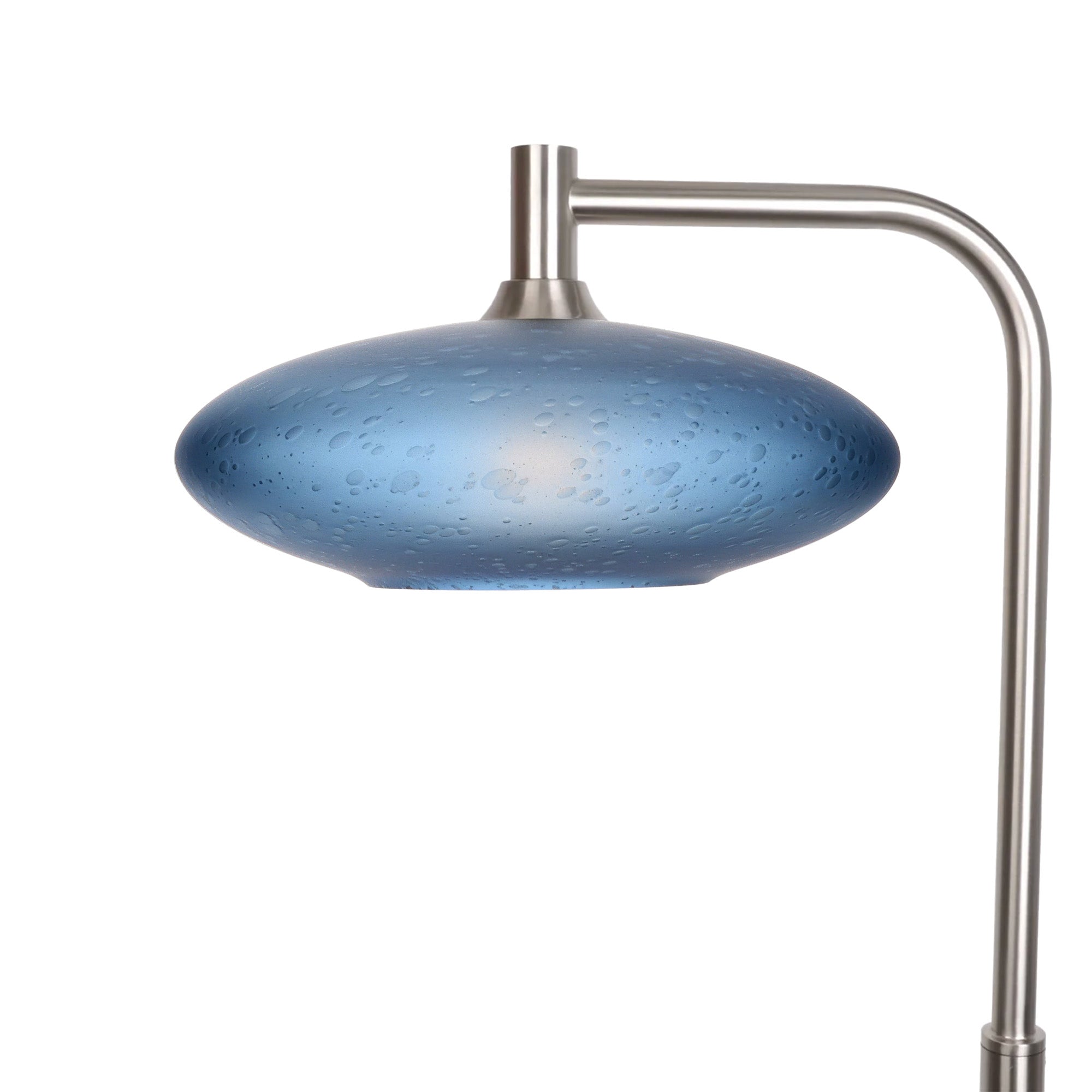 952 Floor Lamp-Glass-Bicycle Glass Co-Celestial-Steel Blue-Brushed Nickel-Bicycle Glass Co
