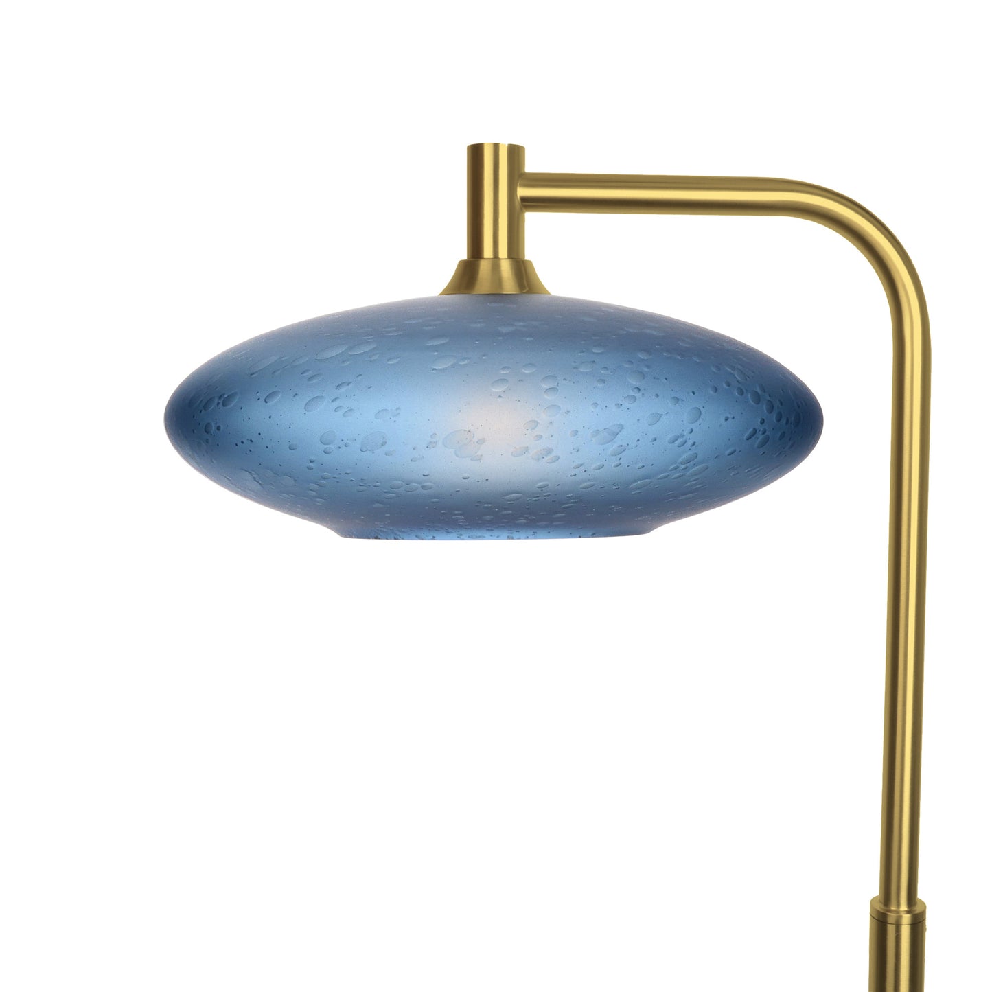 952 Floor Lamp-Glass-Bicycle Glass Co-Celestial-Steel Blue-Polished Brass-Bicycle Glass Co