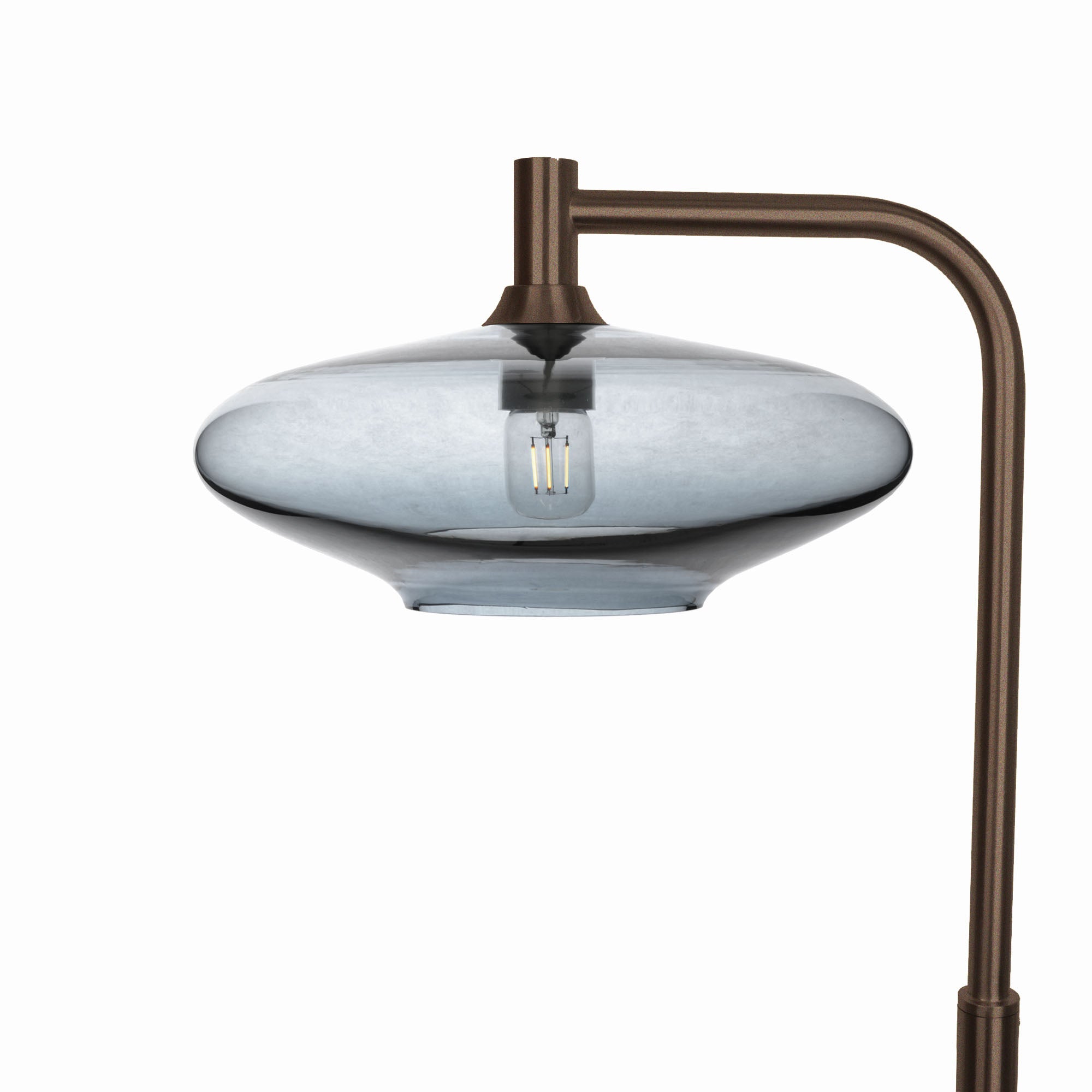 952 Floor Lamp-Glass-Bicycle Glass Co-Lucent-Slate Gray-Antique Bronze-Bicycle Glass Co