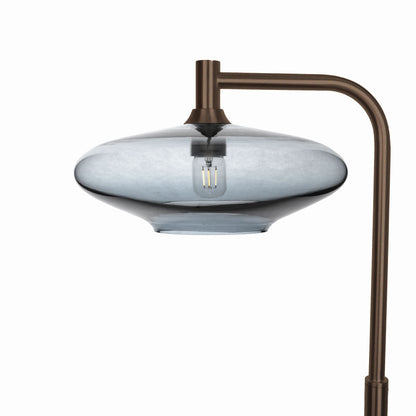 952 Floor Lamp-Glass-Bicycle Glass Co-Lucent-Slate Gray-Antique Bronze-Bicycle Glass Co