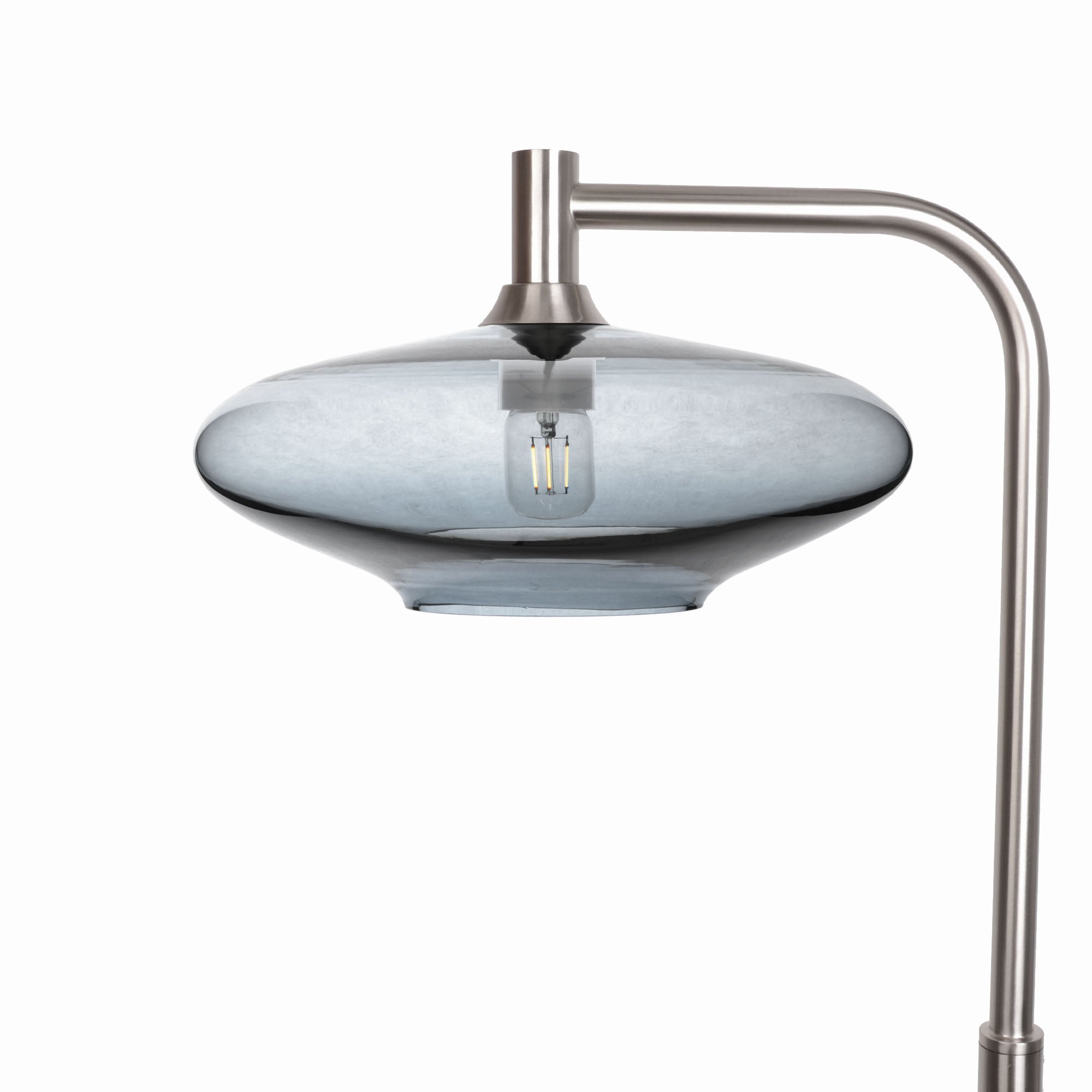 952 Floor Lamp-Glass-Bicycle Glass Co-Lucent-Slate Gray-Brushed Nickel-Bicycle Glass Co
