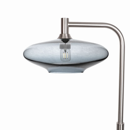 952 Floor Lamp-Glass-Bicycle Glass Co-Lucent-Slate Gray-Brushed Nickel-Bicycle Glass Co