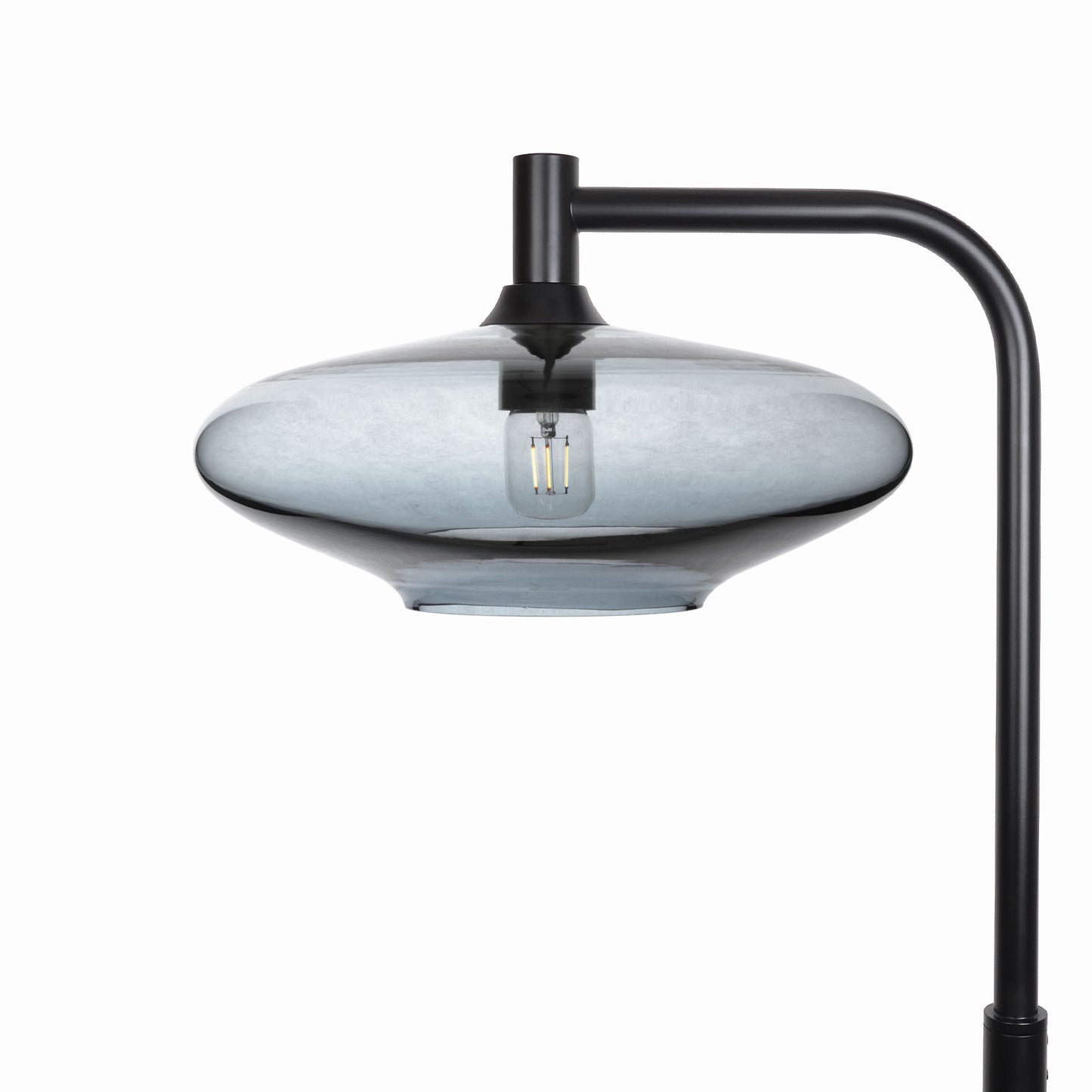 952 Floor Lamp-Glass-Bicycle Glass Co-Lucent-Slate Gray-Matte Black-Bicycle Glass Co