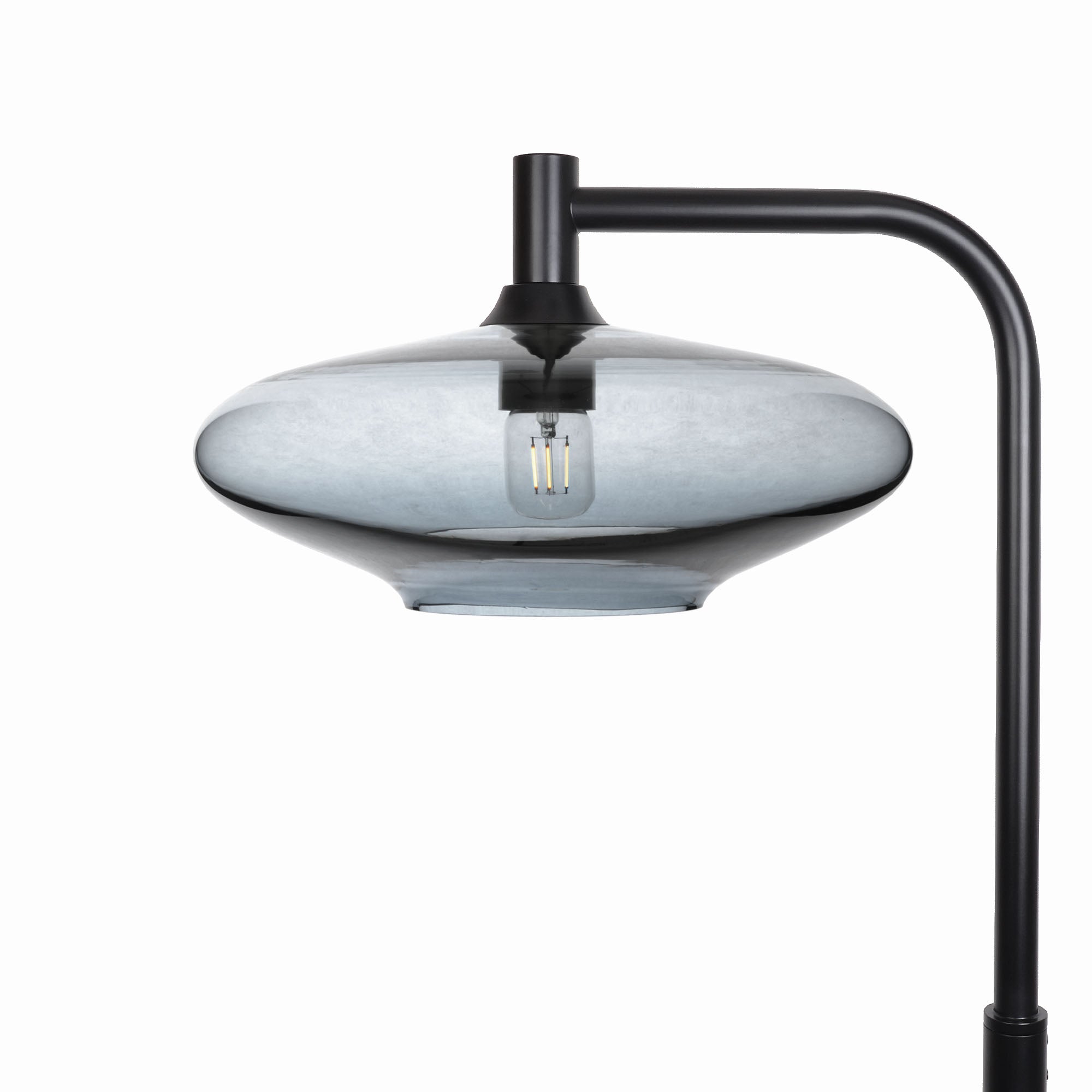 952 Floor Lamp-Glass-Bicycle Glass Co-Lucent-Slate Gray-Matte Black-Bicycle Glass Co