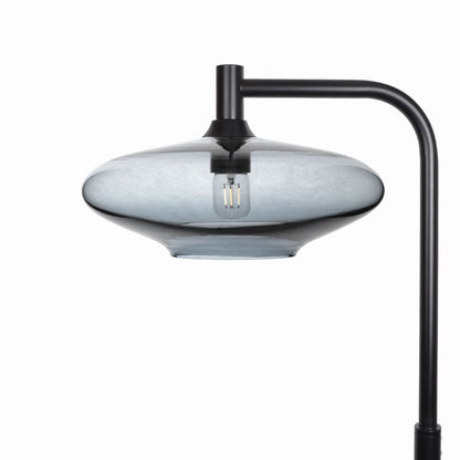 952 Floor Lamp-Glass-Bicycle Glass Co-Lucent-Slate Gray-Matte Black-Bicycle Glass Co
