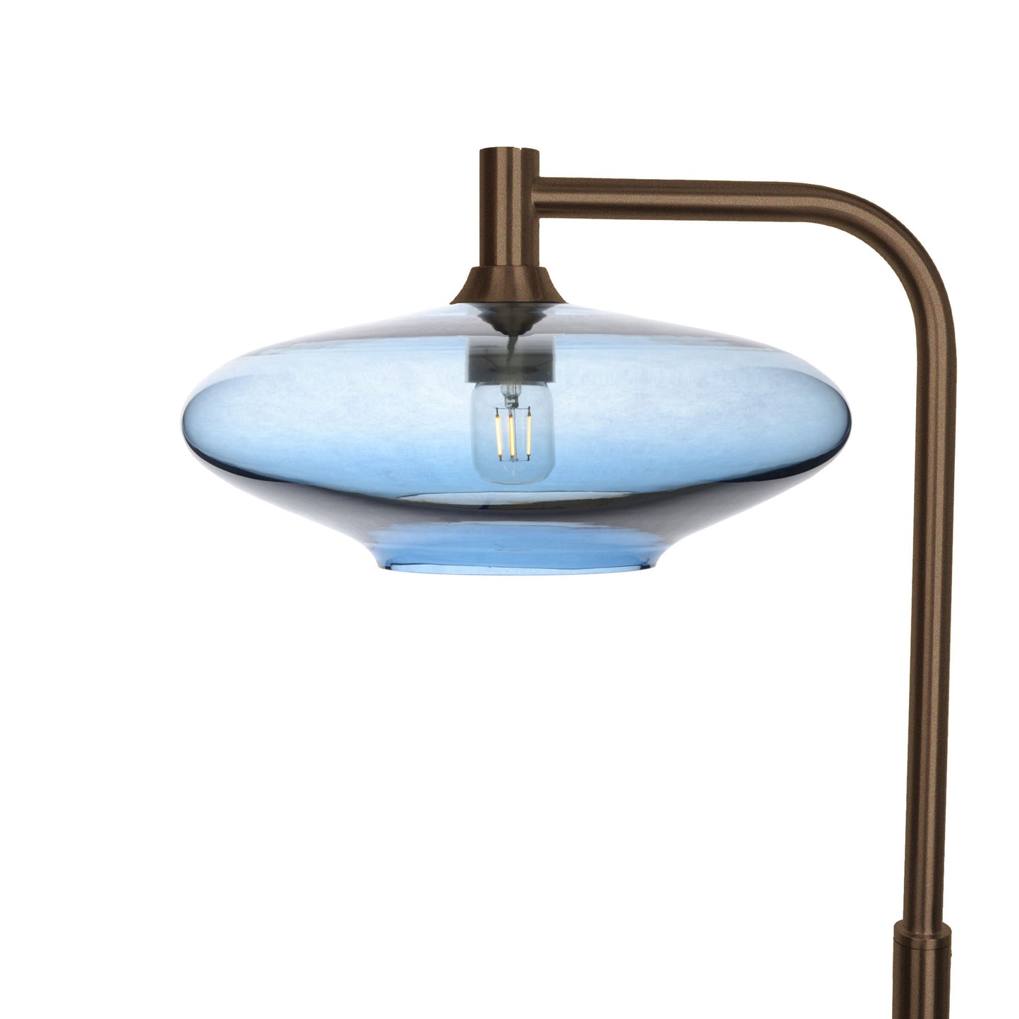 952 Floor Lamp-Glass-Bicycle Glass Co-Lucent-Steel Blue-Antique Bronze-Bicycle Glass Co