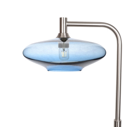 952 Floor Lamp-Glass-Bicycle Glass Co-Lucent-Steel Blue-Brushed Nickel-Bicycle Glass Co