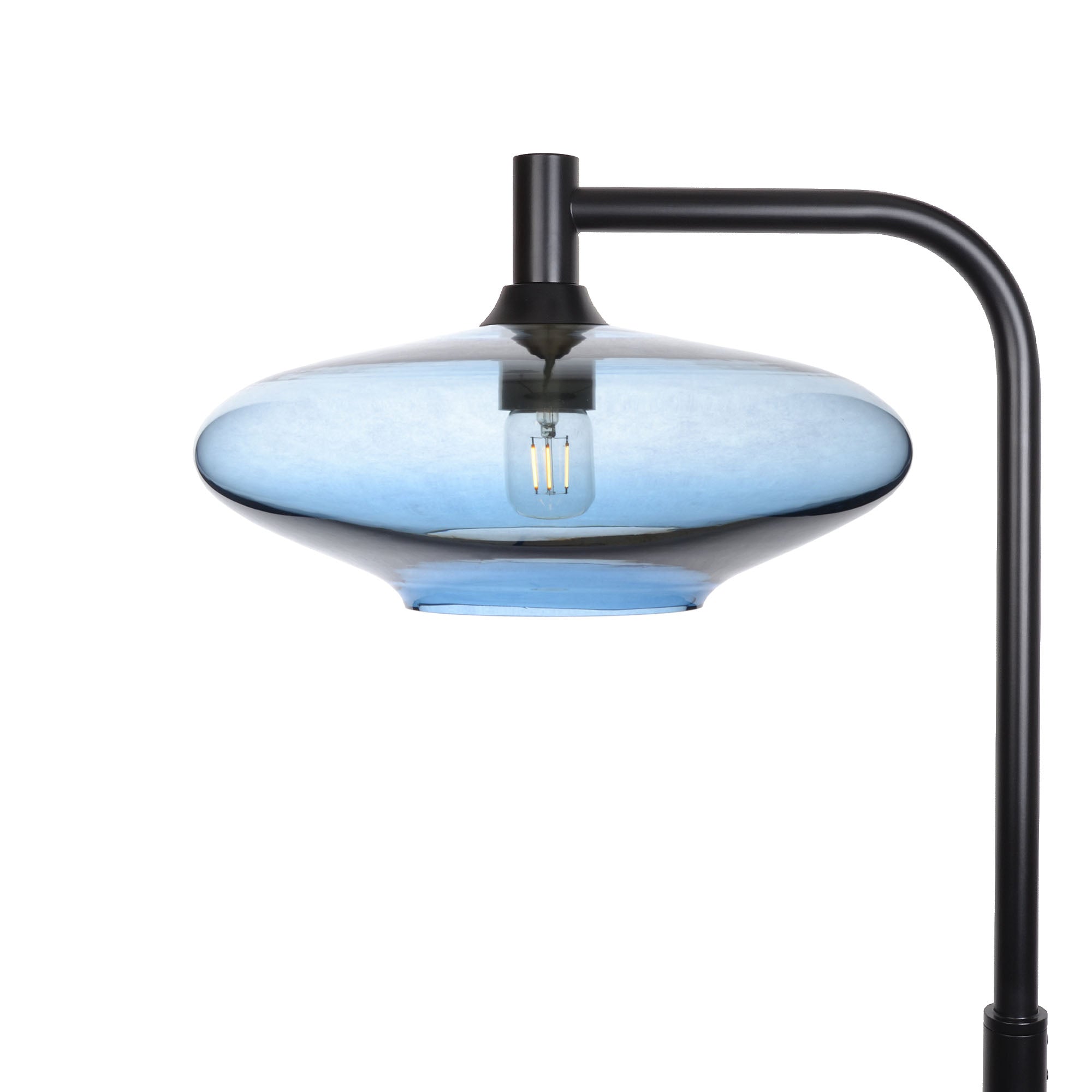 952 Floor Lamp-Glass-Bicycle Glass Co-Lucent-Steel Blue-Matte Black-Bicycle Glass Co