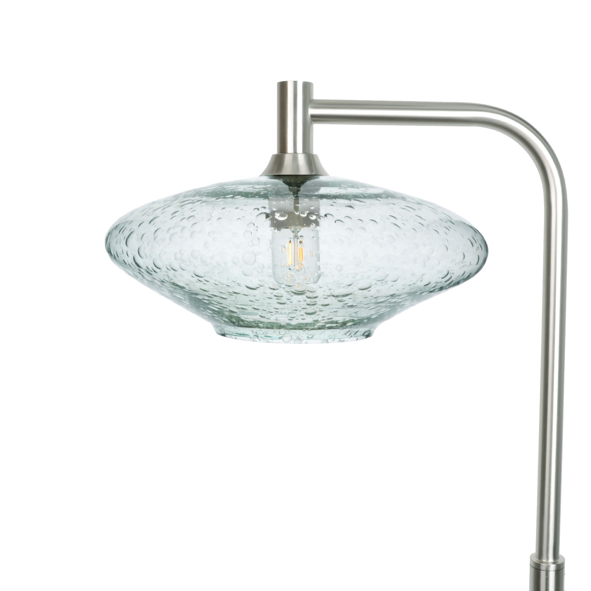 952 Floor Lamp-Glass-Bicycle Glass Co-Lunar-Eco Clear-Brushed Nickel-Bicycle Glass Co