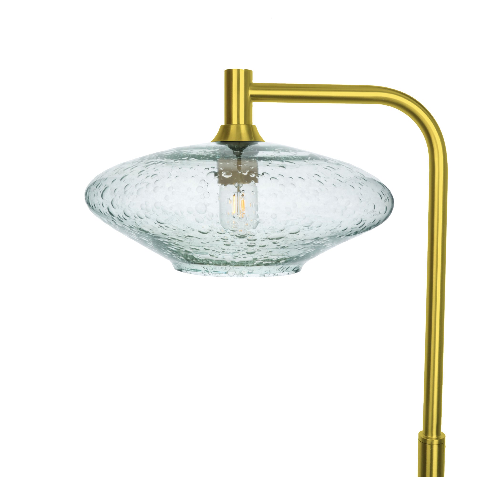 952 Floor Lamp-Glass-Bicycle Glass Co-Lunar-Eco Clear-Polished Brass-Bicycle Glass Co