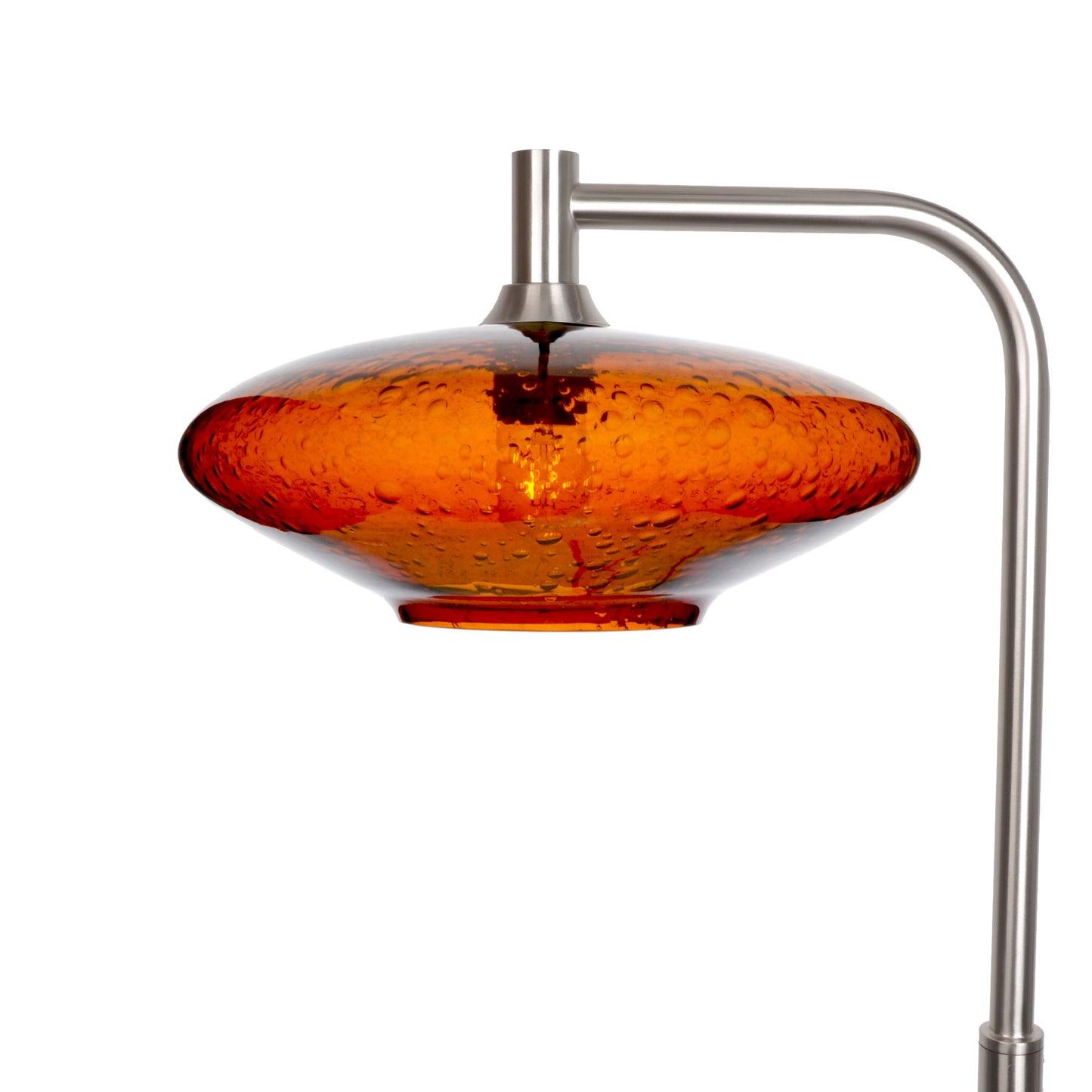 952 Floor Lamp-Glass-Bicycle Glass Co-Lunar-Golden Amber-Brushed Nickel-Bicycle Glass Co