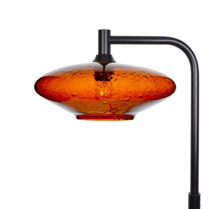 952 Floor Lamp-Glass-Bicycle Glass Co-Lunar-Golden Amber-Matte Black-Bicycle Glass Co