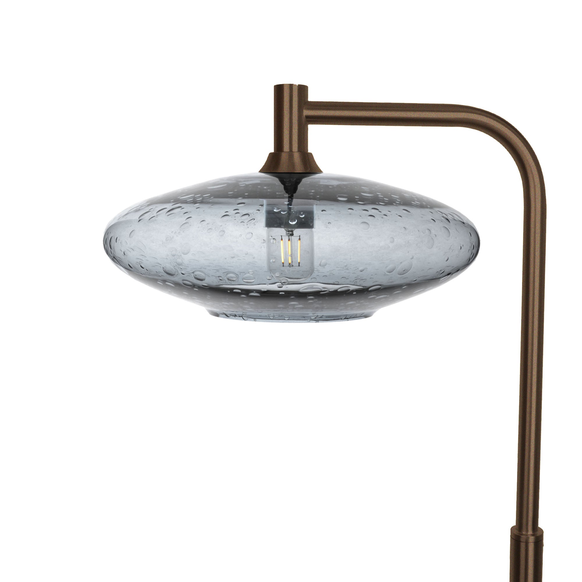 952 Floor Lamp-Glass-Bicycle Glass Co-Lunar-Slate Gray-Antique Bronze-Bicycle Glass Co