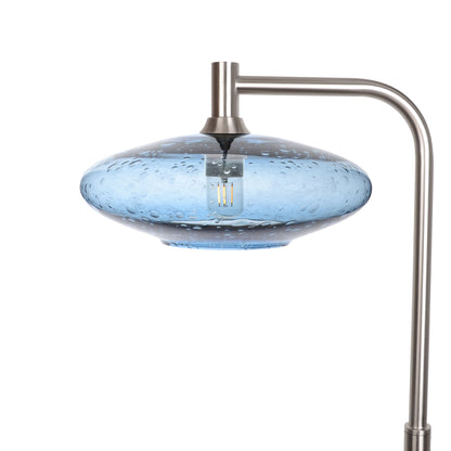952 Floor Lamp-Glass-Bicycle Glass Co-Lunar-Steel Blue-Brushed Nickel-Bicycle Glass Co