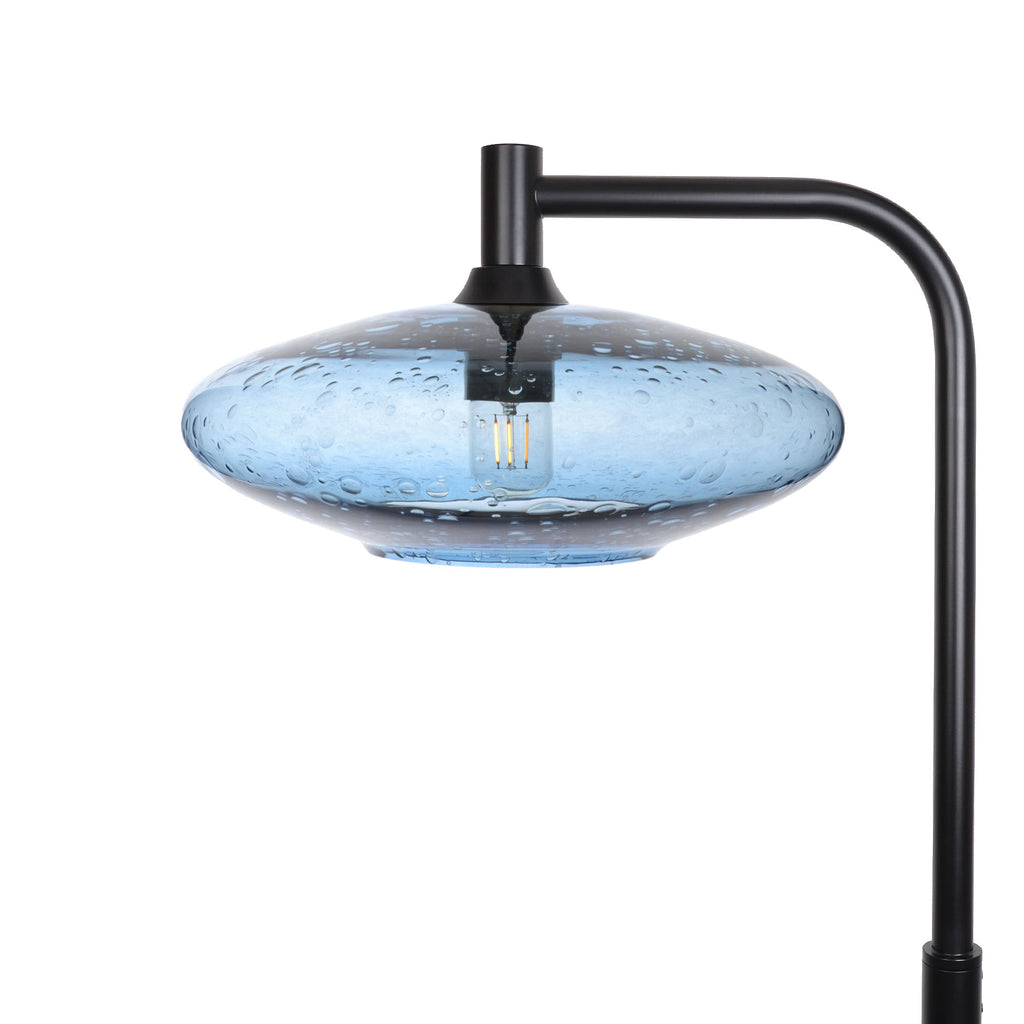 952 Floor Lamp-Glass-Bicycle Glass Co-Lunar-Steel Blue-Matte Black-Bicycle Glass Co