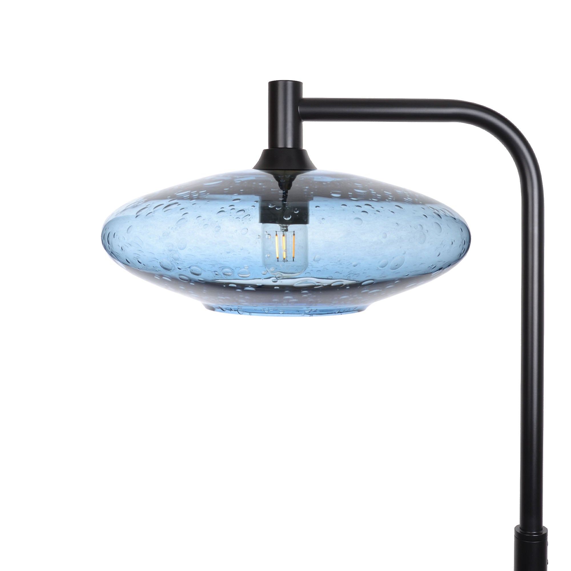 952 Floor Lamp-Glass-Bicycle Glass Co-Lunar-Steel Blue-Matte Black-Bicycle Glass Co